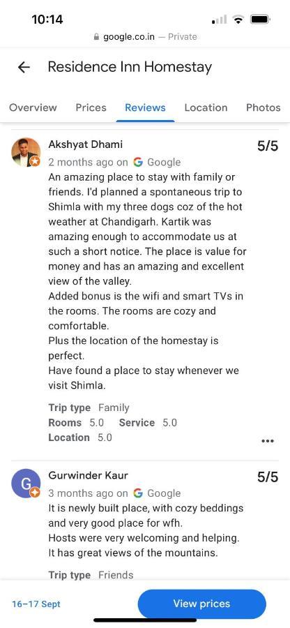 Residence Inn Homestay شيملا المظهر الخارجي الصورة